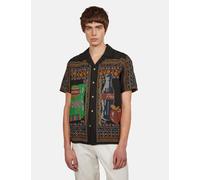 Percival Meal Deal Cross Stitch Linen Shirt - Black - Black / XL