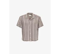 Percival Mens Percival Hugh Crochet Boxy Knit Shirt Black S