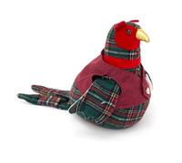 Percival The Pheasant Christmas Doorstop | Tartan Fabric Festive Bird-Shaped Door Stop | Novelty Christmas Animal Door Stopper - 21cm
