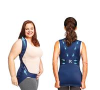 PERCKO - Ergonomic Posture Corrector Jacket for Back Support and Pain Relief at Home - Adjustable, and Effective Back Protection Solution, Women, Blue, L