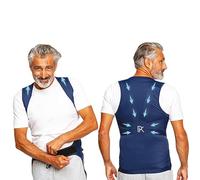 PERCKO - Ergonomic Posture Corrector Jacket for Back Support and Pain Relief at Home - Comfortable, Adjustable, and Effective Back Protection Solution, For Men, Blue, XL