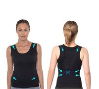 PERCKO - Everyday Back Pain Relief Vest - Ergonomic Posture Corrector, Comfortable and Adjustable Support for Improved Spine Health, for Women, Black, PK7