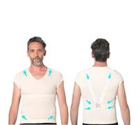 PERCKO - Everyday Back Pain Relief Vest - Ergonomic Posture Corrector for Men, Comfortable and Adjustable Support for Improved Spine Health, Beige, PK6