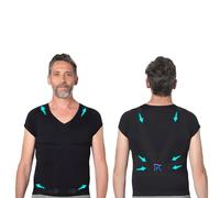 PERCKO - Everyday Back Pain Relief Vest - Ergonomic Posture Corrector for Men, Comfortable and Adjustable Support for Improved Spine Health, Black, PK5