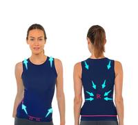 PERCKO - Next Generation Compression Sports T-Shirt for Back Pain Relief, Enhanced Support, Breathable Fabric, Women, Color Blue, XL