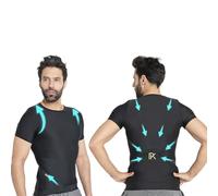 PERCKO - Next Generation Compression Sports T-Shirt for Back Pain Relief, Enhanced Support, Breathable Fabric, For Men, Color Black, XL