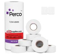 Perco 1 Line White Labels - 8 Rolls, 1 Sleeve, 8,000 Blank Price and Date Gun Labels for Perco 1 Line Price and Date Guns - Made in USA