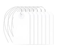 Perco White Shipping Tags w/Metal Wires, 4¾″ x 2⅜″, 100-Pack Manila Paper