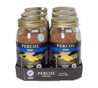 Percol - Delicious Decaf Instant Coffee (6x100g), 100% Hand-Picked Arabica Beans, Freeze Dried, Rich & Velvety Smooth, Strength 3, Single Origin, Sustainable, Recyclable