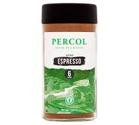 PERCOL Espresso Noir Instant Coffee Full-Flavoured Taste & Silky Crema Finish - Dark, Intense Robusta Blend 100g 6 Pk