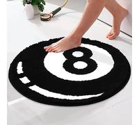 Percozzi 8 Ball Tufted Rug Billiards Bath Mat for Tub Cool Bedroom Aesthetic Bathroom Shower Absorbent Small Floor Carpet Minimalist Non Slip Trendy Bathmat Washable New Home Essentials House Decor