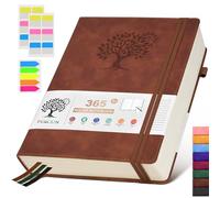 PERCUN A4 Lined Journal Notebook，365 Page Large Leather Journals for Writing Women Men，Hardcover Notebook with 100Gsm Thick Pages for Travel，Work，School，College Ruled, Daily Diary (8.5" x 11.4")