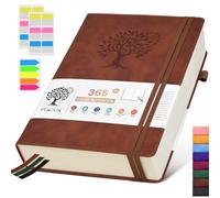 PERCUN B5 Lined Journal Notebook - 365 Page Large Leather Journals for Writing Women Men，Hardcover Notebook with 100Gsm Thick Pages，Daily Diary for Travel, Work，School，College Ruled (7.6" x 10.3")