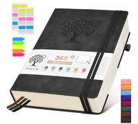 PERCUN B5 Lined Journal Notebook - 365 Page Large Leather Journals for Writing Women Men，Hardcover Notebook with 100Gsm Thick Pages，Daily Diary for Travel, Work，School，College Ruled (7.6" x 10.3")