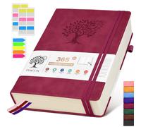 PERCUN B5 Lined Journal Notebook - 365 Page Large Leather Journals for Writing Women Men，Hardcover Notebook with 100Gsm Thick Pages，Daily Diary for Travel, Work，School，College Ruled (7.6" x 10.3")