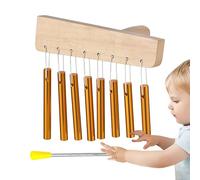 Percussion Chimes - 8 Tone Wooden Wind Instruments - Solid Aluminum Tube Musical Equipment with Knock Stick for Beginner Practice Indoor School Classroom Attention