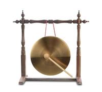 Percussion Hand Gong - Copper Mini Gong With Mallet | 4 Inch 10 Cm Meditation Gongs - Small Percussion Instrument - Red Hanging String Drum Gonng For Home Office Celebration, Classroom