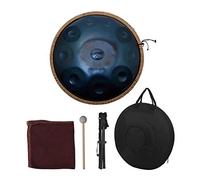 Percussion Instrument 10 Notes Handpan Handpan Hand Drum Musical Gift with Drum Stick Cleaning Cloth Tools, Steel Drum, Handmade, Percussion Instrument Alloy (Brown 56 * 25cm) (Blue 56 * 25cm)