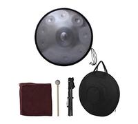 Percussion Instrument 10 Notes Handpan Handpan Hand Drum Musical Gift with Drum Stick Cleaning Cloth Tools, Steel Drum, Handmade, Percussion Instrument Alloy (Brown 56 * 25cm) (56 * 25cm)
