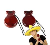 Percussion Instrument - 2 Piece Finger Castanets | Wooden Castanets | For Kids, Fun Spanish Hand Percussion Musical Toy, Ideal For Children’s Theme Parties, Music Education, Rhythm Games, And Early Le