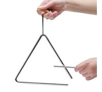 - Percussion Instrument - Hand Held Steel Triangle | 6 Inch Portable Music Tool, Includes Mallet, Easy to Play | for Children, Children, Students, Classroom Band, for Practice