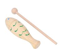 Percussion Instrument in the Form of Wooden Fish for Children, Colorful Rhythm Toy for Children, Artisanal Musical Day, Birthdays, Solid Wood, 5.7 inches. Applicable scene: Family, School,