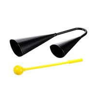 Percussion Instrument with Cow Shape Double Ear Structure Loud Clear Sound Rod Suitable for Children Beginners Agogo Bells Latin Rattle