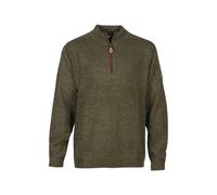 Percussion Mens Embroidered Sweater Zip Collar - Green - Size: X Large