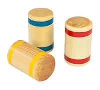 Percussion Plus PP227 Wooden Shaker with Blue/Yellow/Red Stripes, Small