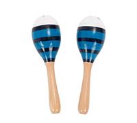Percussion Plus PP3112 Wooden Maracas, Blue Stripes