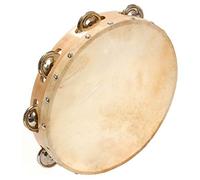 Percussion Plus PP873 10 inch 8 Jingle Tambourine,Brown