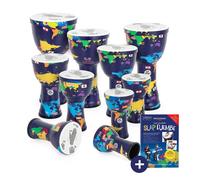 Percussion Plus Slap Djembe Pack Pre-Tuned 10 Pack Mixed Sizes World Map