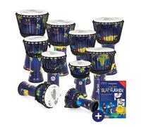 Percussion Plus Slap Djembe Pack Rope Tuned 10 Pack Mixed Sizes World Map