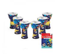 Percussion Plus Slap Djembe Pack Rope Tuned 6 inch head 6 Player Pack World Map