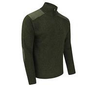 PERCUSSION Troyer Men's Hunting Jumper Olive Green with Elbow Patches and Shoulder Trimmings