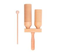 Percussion Wooden Guiro Double Cylinder Early Education Musical Instrument Wood Tambourine for Kids Baby