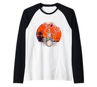 Percussionist Drummer Skeleton Bone Drumming Drums Halloween Raglan Baseball Tee