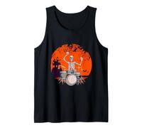 Percussionist Drummer Skeleton Bone Drumming Drums Halloween Tank Top