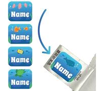 PerCustom Under The Sea Clothing Name Labels for Kids - Stick On Care Label Name Tags - School & Nursery Use