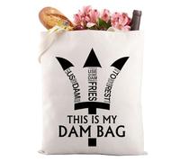 Percy-J Inspired Tote Bag This is My Dam Camp Half-Blood Bookish Gift Book Lover Shopping Bag (THIS IS MY DAM tote BAG 3uk)
