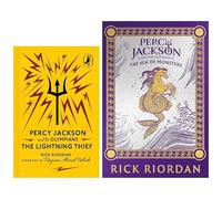 Percy Jackson and the Olympians (Puffin 85th Anniversary Clothbound Collection) by Rick Riordan 2 Books Collector's Edition Set (The Lightning Thief & The Sea of Monsters)