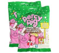 Percy Pig Fruit Gums Naughty & Nice Piglets, 150g, Sour Apple & Sweet Cherry Fruit Gums (2 Pack)