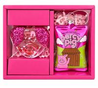Percy Pig Glitter Glass Pink Christmas Baubles Tree Decorations | Individually made with detailed decorative features In Premier Life Packaging