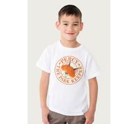 Percy The Park Keeper Fox In Circle T-Shirt in White | Size: 9-11 Years Percy The Park Keeper White 9-11 Years