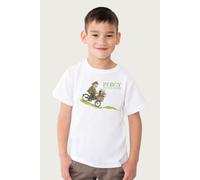 Percy The Park Keeper Percy On Bike With Animals T-Shirt in White | Size: 7-8 Years Percy The Park Keeper White 7-8 Years