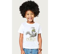Percy The Park Keeper Squirrel With Acorns T-Shirt in White | Size: 9-11 Years Percy The Park Keeper White 9-11 Years