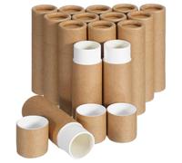 PercyEffie 0.3oz Lip Balm Tubes Empty lip balm containers empty KraftPaperTube Holder,Push-Up Style for DIY Homemade, lips tubes bulk Natural Packaging Container- Brown