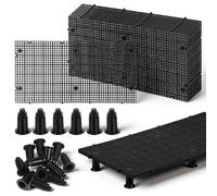 PercyEffie 10 Pcs Aquarium Divider Grid Egg Crate with 60 Brackets,Fish Tank Divider Black Plastic Aquarium Egg Crate Grid Panel for Bottom Filtration, Tank Separation and DIY Aquascaping