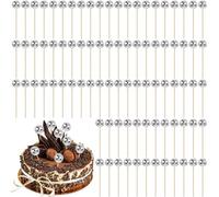 PercyEffie 100 Pcs Disco Ball Cupcake Toppers,Mini Disco Ball Cake Picks Birthday Cake Decorations Topper Accessories for 1970s Disco Theme Party Favor