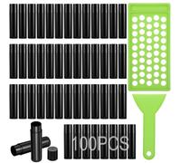 PercyEffie 100Pcs Plastic Lip Balm Tubes 5ml/5g lip balm tubes empty lips balms containers empty Black chastick containers with Filling Tray and Spatula, Rotating Type Refill Lips with Cap